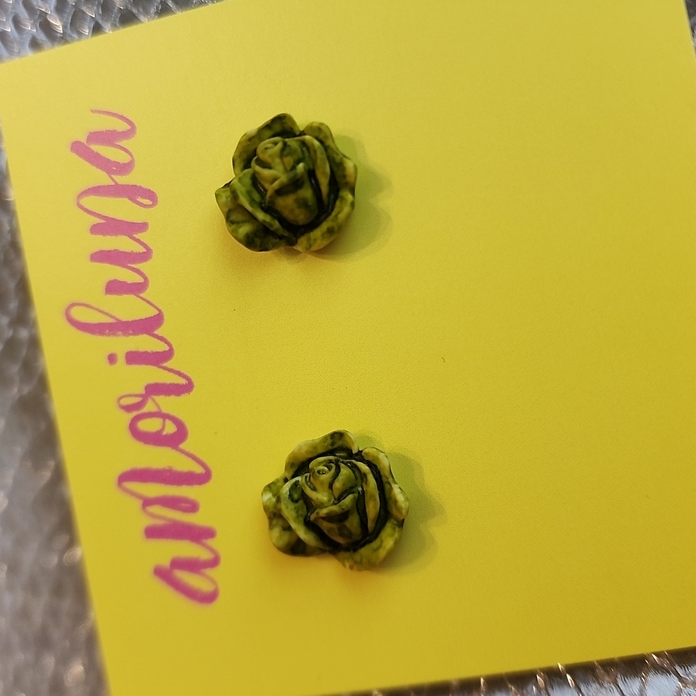 Watercolor rose PLASTIC post studs